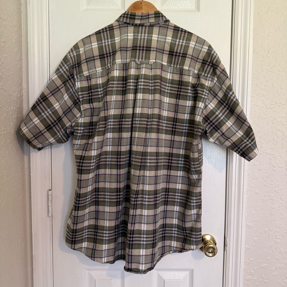 Woolrich Shirt Gingham Check Mens Short Sleeve 100% Cotton Button Up XL - Picture 7 of 9